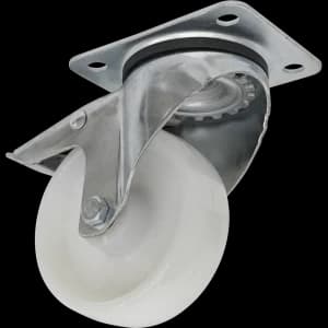 Sealey Swivel Plate Total Lock Castor White Polyamide 100mm