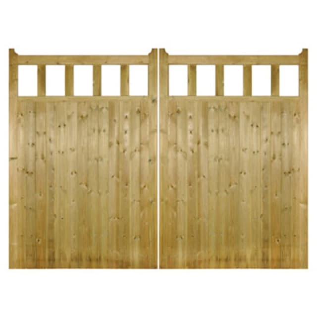 Burbage Iron Craft Quoro Wooden Driveway Garden Gates 2400mm Wide X 1800mm High Qud30