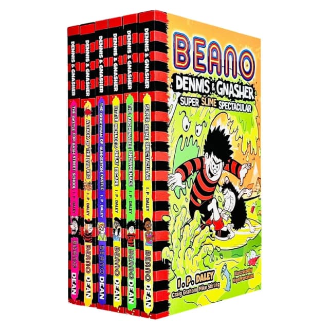 Beano Dennis, Gnasher Series Books 1 - 6 Collection Set by I.P Daley Super Slime I.P Daley Books