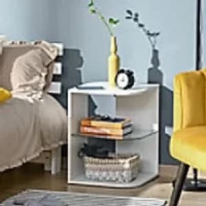 Homcom Nightstand Table White 450 x 480 mm