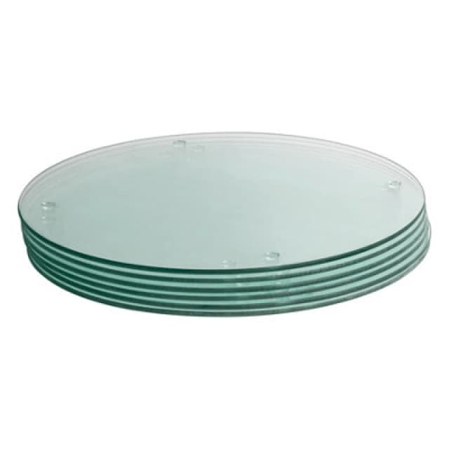 Harbour Housewares 6X Round Glass Placemats - 30Cm - Clear - Dining Table Place Mats Tabletop Protector For Kitchen Worktops