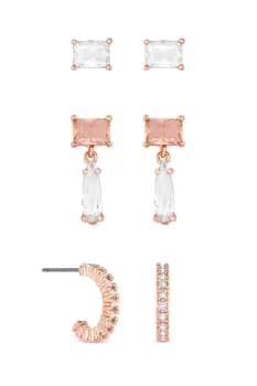 Rose Gold Light Peach Delicate Mixed Earrings - Pack of 3