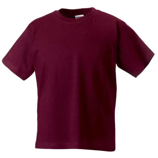 Jerzees Schoolwear Jerzees Schoolgear Classic Plain T-Shirt Pack of 2 in Burgundy Size: 3-4 Years Burgundy Unisex 3-4 Years