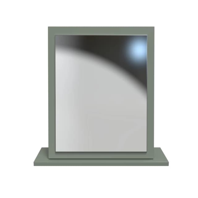 Linear Green Rectangular Freestanding Framed Mirror, (H)50.5Cm (W)48Cm