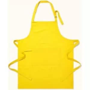 Homescapes - Plain Yellow Cotton Apron - Yellow