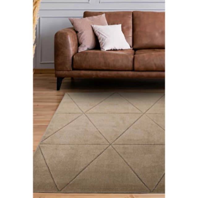 Melrose Solid Natural Lines Design Indoor Medium Area Rug 12mm Pile Height 120/170Cm