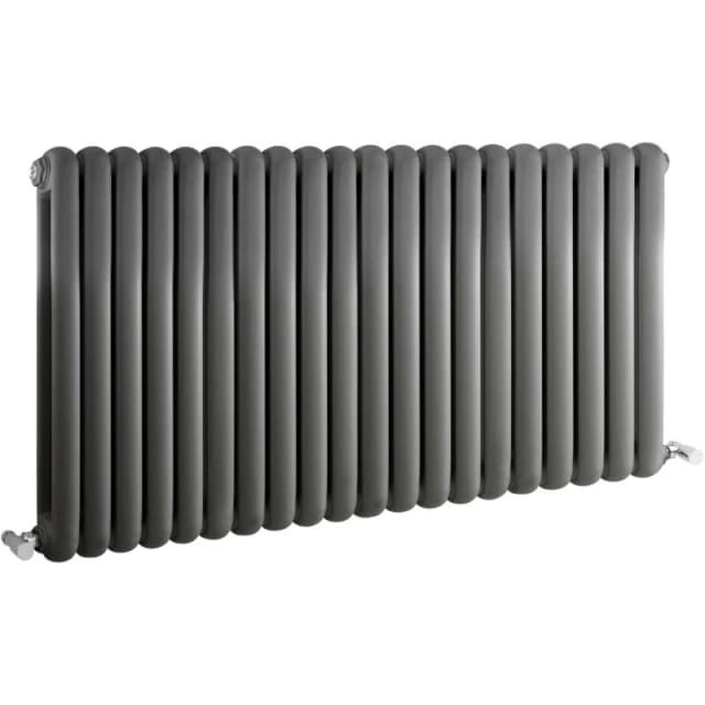 HUDSON REED Hudson Reed - Salvia Double Designer Horizontal Radiator 635mm h x 1210mm w - Anthracite HSA007