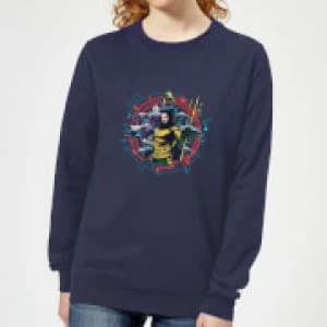 Aquaman Circular Portrait Womens Sweatshirt - Navy - L
