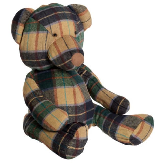 Premier Housewares Heritage Large Check Bear Door Stop Green