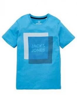 Jack & Jones Junior Boys Short Sleeve Circle Logo T-Shirt - Blue