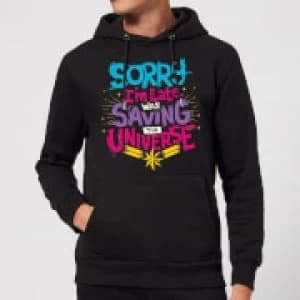 Captain Marvel Sorry I'm Late Hoodie - Black