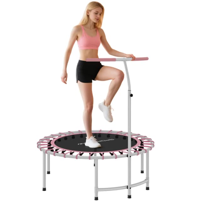 SPORTNOW SPORTNOW Fitness Trampoline with Adjustable Handle - Pink