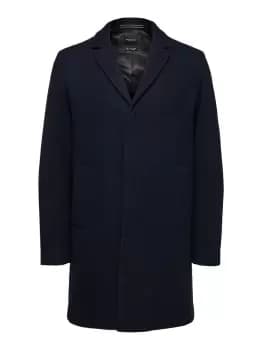 SELECTED Wool Notch Lapel - Coat Men Blue
