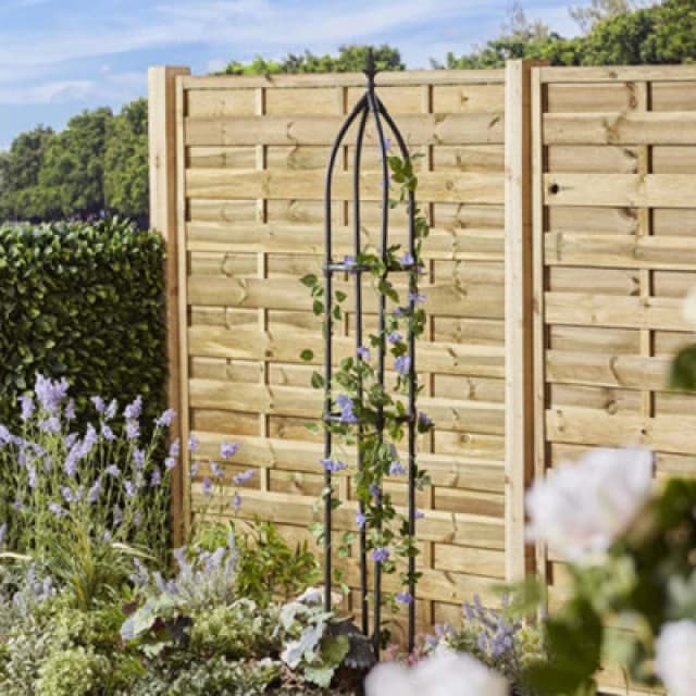 Garden Gear Outdoor Metal Obelisk, Steel Garden Flower Cage Support, Climbing Plants, Clematis, Roses & Vegetables (2, 1.7M)