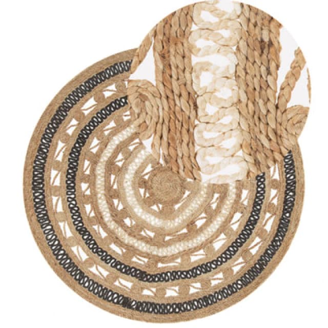 Beliani Rug Goyne Beige 140 Cm Jute