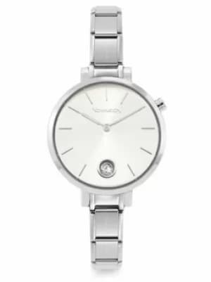 Nomination Ladies Composable Time Silver Tone Cubic Zirconia Dial...