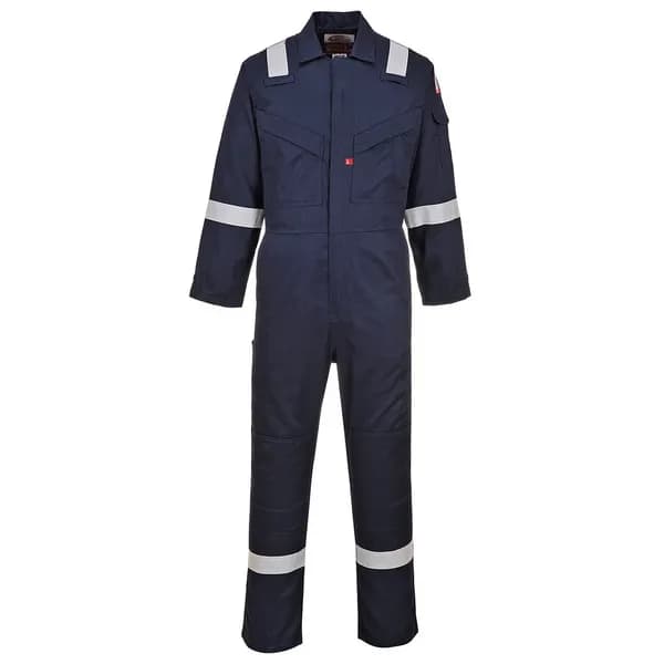 Biz Flame Mens Flame Resistant Super Lightweight Antistatic Coverall FR21NAR5XL Colour: Navy Blue