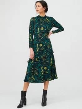 Whistles Assorted Leaves Dress - Green/Multi