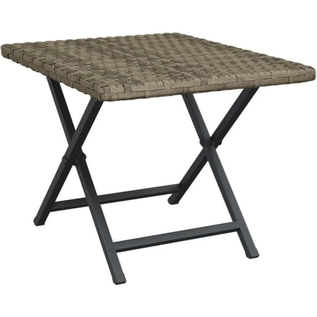 VIDAXL Folding Table Grey 45x35x32cm Poly Rattan Vidaxl 8720845726027