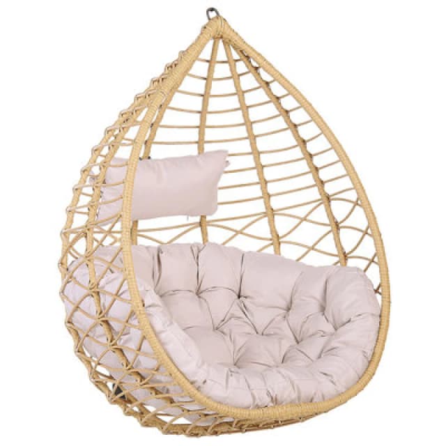 Beliani Hanging Chair Arsita Pe Rattan Natural