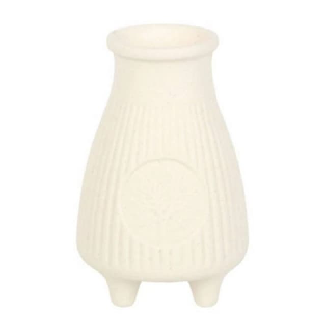 Something Different Something Different Greige Ribbed Incense Holder in White White One Size Unisex 5063693881573
