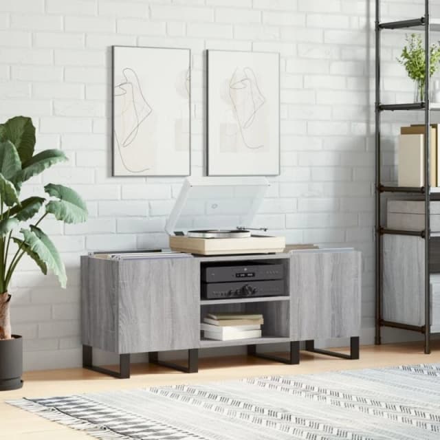 VIDAXL Record Cabinet Grey Sonoma 121x38x48cm Engineered Wood Vidaxl 8720845877019