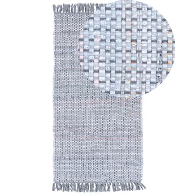 Beliani Rug Besni Grey 80 X 150 Cm Cotton