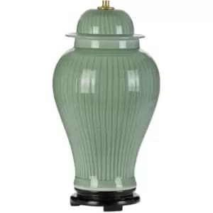 Elstead - LightBox Yantai Celadon Oriental Ceramic Temple Jar Table Lamp, Base Only
