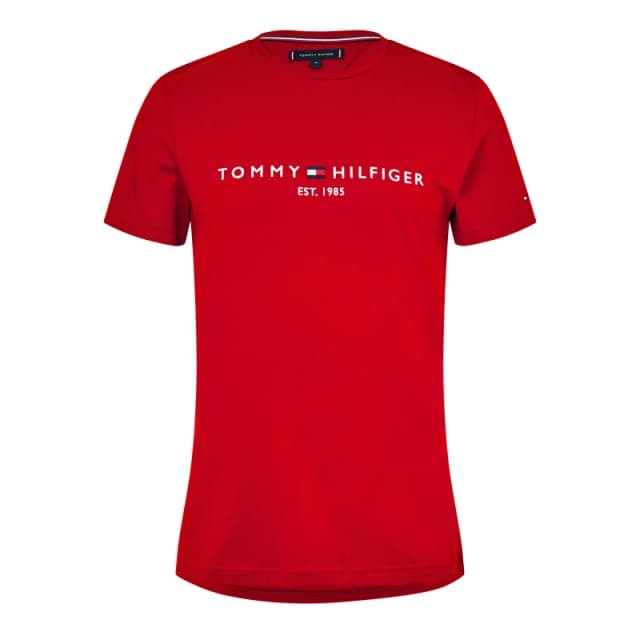 Tommy Hilfiger Logo Crew Neck T Shirt Fierce Red male S