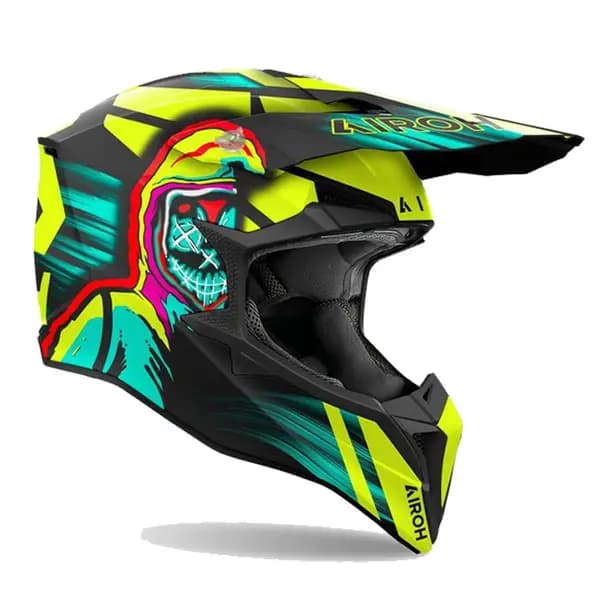 Airoh Wraaap Cyber Yellow Matt Offroad Helmet Size XS