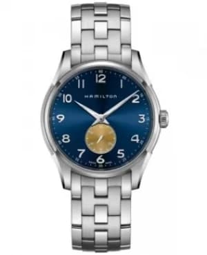 Hamilton Jazzmaster Thinline Small Second Quartz Blue Dial Stainless Steel Mens Watch H38411140 H38411140