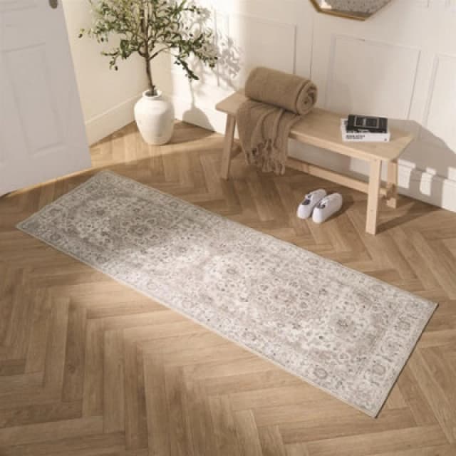 OHS OHS Washable Rug Vintage Living Room Bedroom Decor Non Slip Runners Soft Carpet Mat in Natural Size: 66cm x 200cm Natural 66cm x 200cm Unisex 50