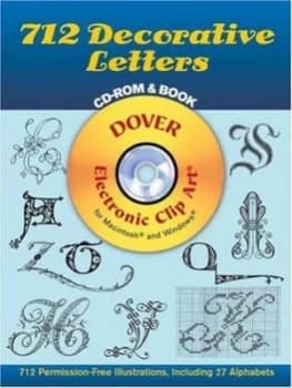 712 Decorative Letters Cd-Rom and Book Paperback