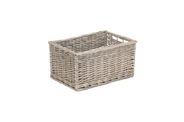 Red Hamper Wicker Antique Wash Lined Open Storage Basket in Stone Size: XL Stone Unisex XL