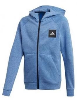 Adidas Junior Boys Athletics Must Haves Full Zip Hoodie - Blue