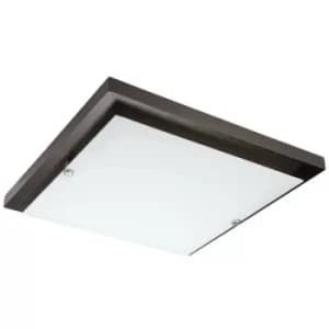 Square Simple Flush Ceiling Light Wenge