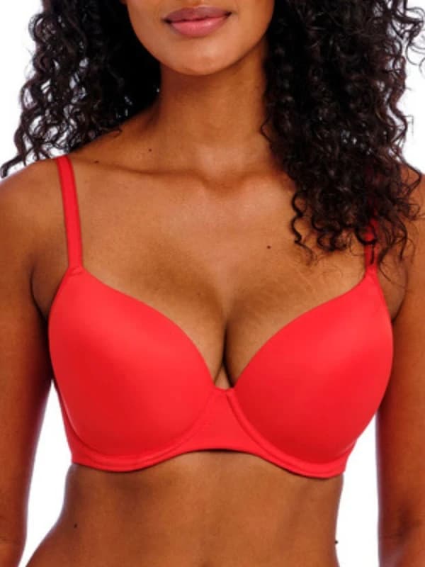 Freya Womens Undetected T-Shirt Bra in Red Size: 30DD Red Female 30DD