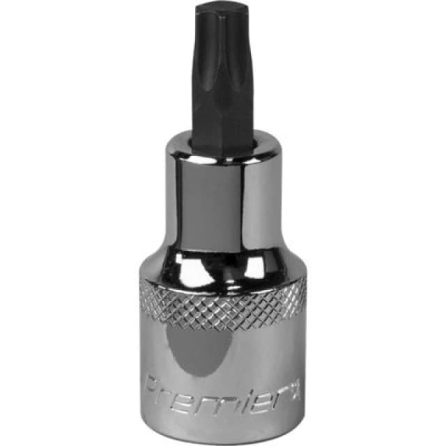 Loops T45 TRX Star Socket Bit - 1/2" Square Drive - PREMIUM S2 Steel Head Knurled Grip Metallics