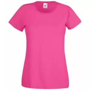 Fruit Of The Loom Ladies/Womens Lady-Fit Valueweight Short Sleeve T-Shirt (Pack Of 5) (L) (Fuchsia)