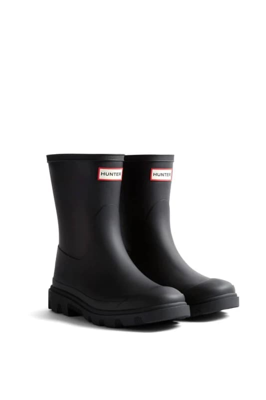 Hunter Womens Downpour Short Boot in Black Size: 7 Black Female 7