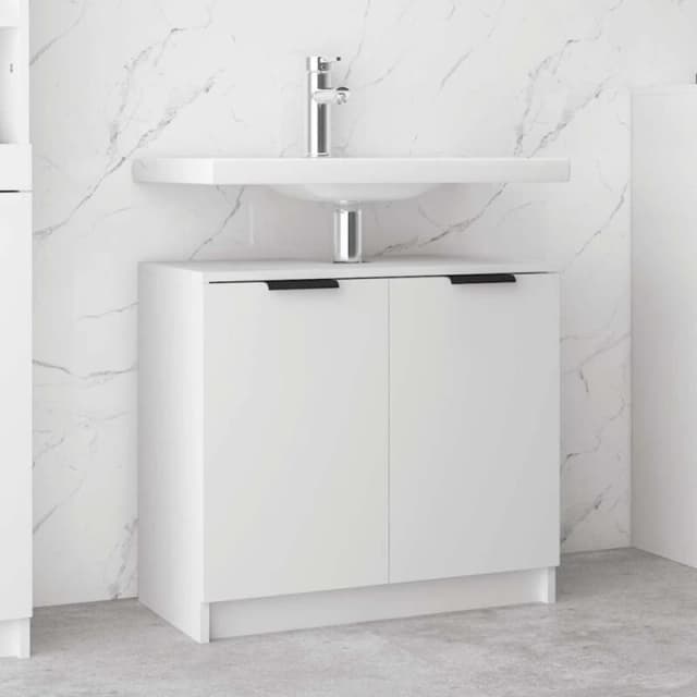 Vidaxl Bathroom Cabinet White 64.5X33.5X59cm Engineered Wood, White 811304