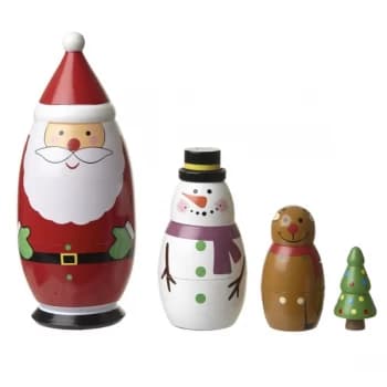 Wooden Nesting Christmas Set