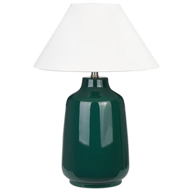 Beliani Table Lamp Careta Ceramic Dark Green