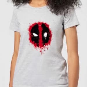Marvel Deadpool Splat Face Womens T-Shirt - Grey - 3XL
