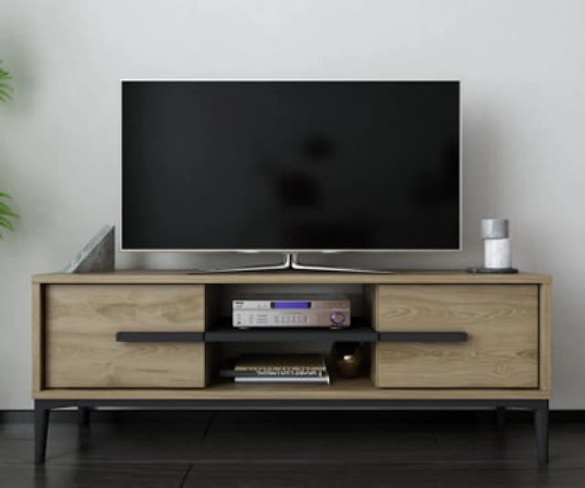 Decorotika Eslem TV Stand TV Unit for TVs up to 55" Light Oak