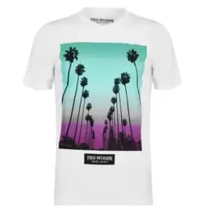 True Religion Ombre Palm T-Shirt - White