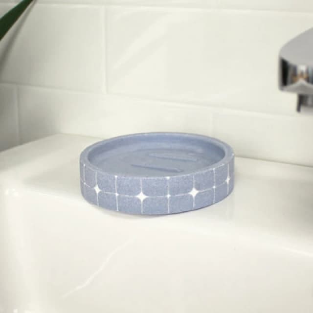 Showerdrape Mosaica Pastel Bathroom Sink Soap Dish Light Blue