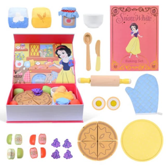 Disney Princess Snow White Baking Set Wooden, Pretend Play With Book Box