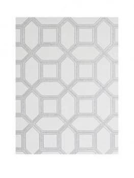 Arthouse Luxe Origin White And Silver Wallpaper