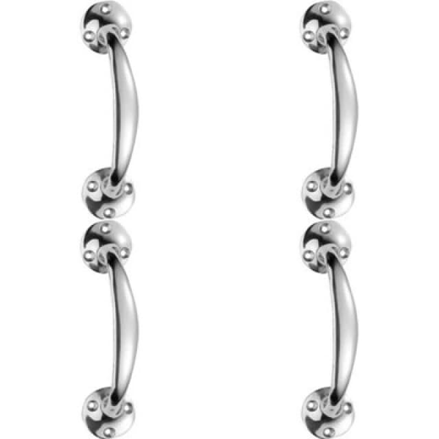 Loops 4x Victorian Bow Shaped Pull Handle 152mm Length 32mm Proj Polished Chrome Multi unisex
